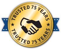 Award Badge for being a Trusted Service for the Last 75 Years